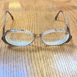 Vintage Gem Sparkle Brown Oversized Eyeglasses Frames Only‎ Retro 70s Butterfly